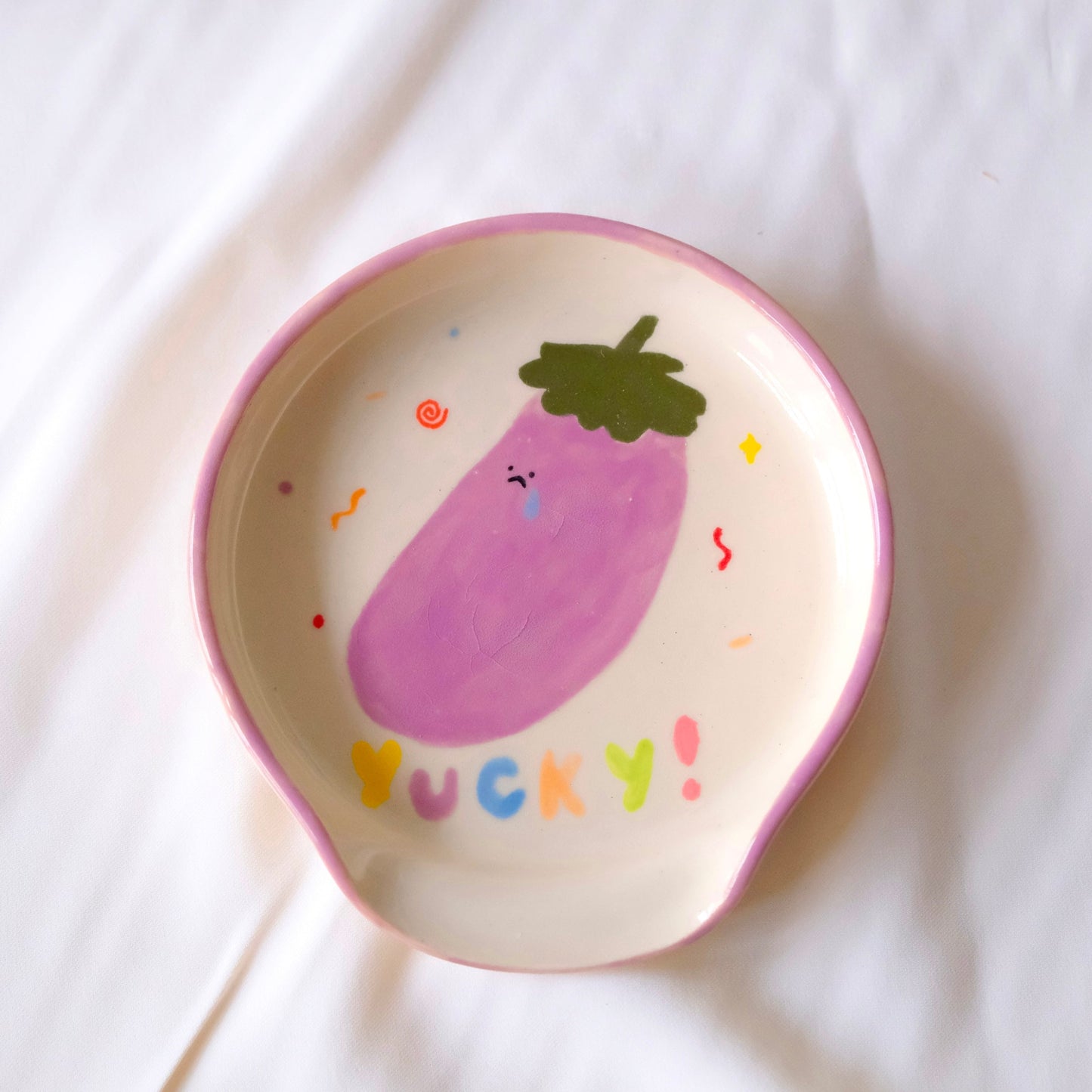 Veggie Spoon Rest - "Yucky" Eggplant