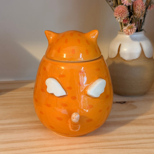 *B-Grade* Orange Cat Jar