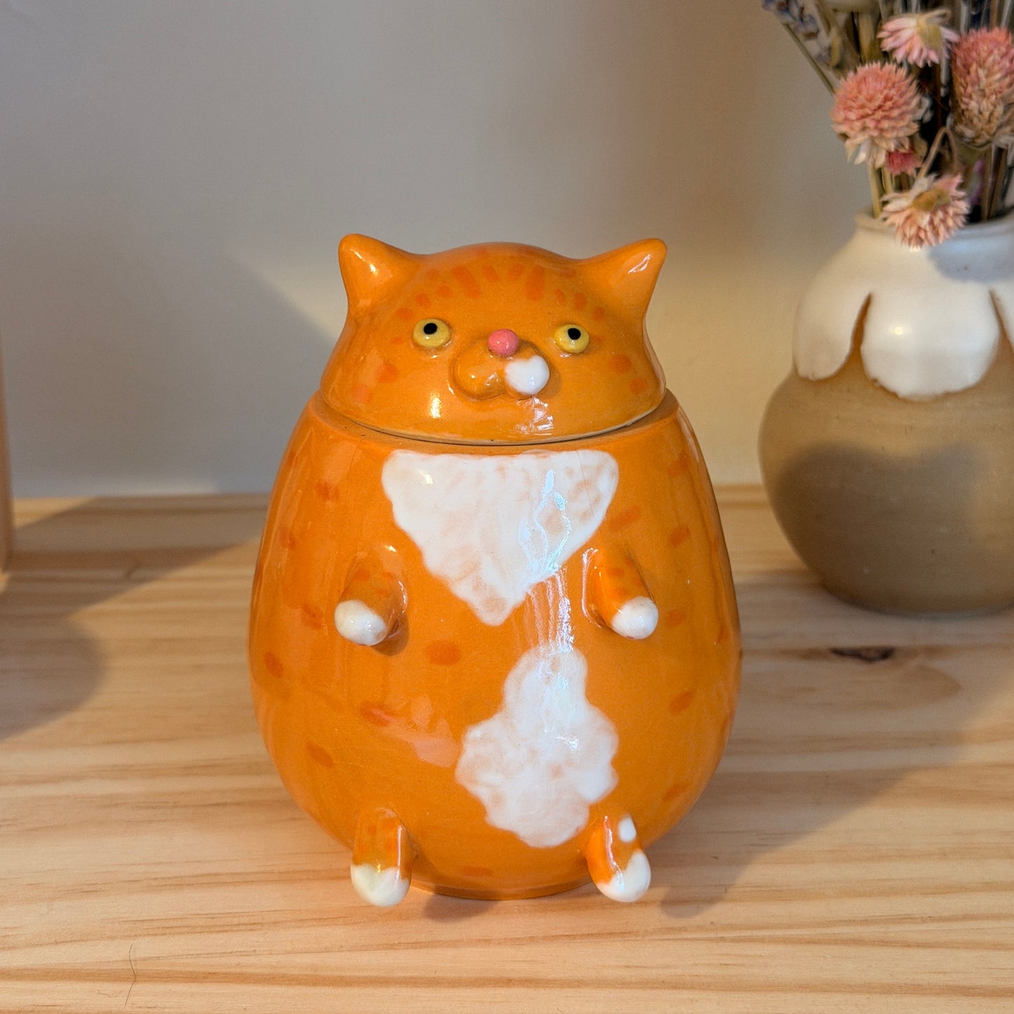 *B-Grade* Orange Cat Jar