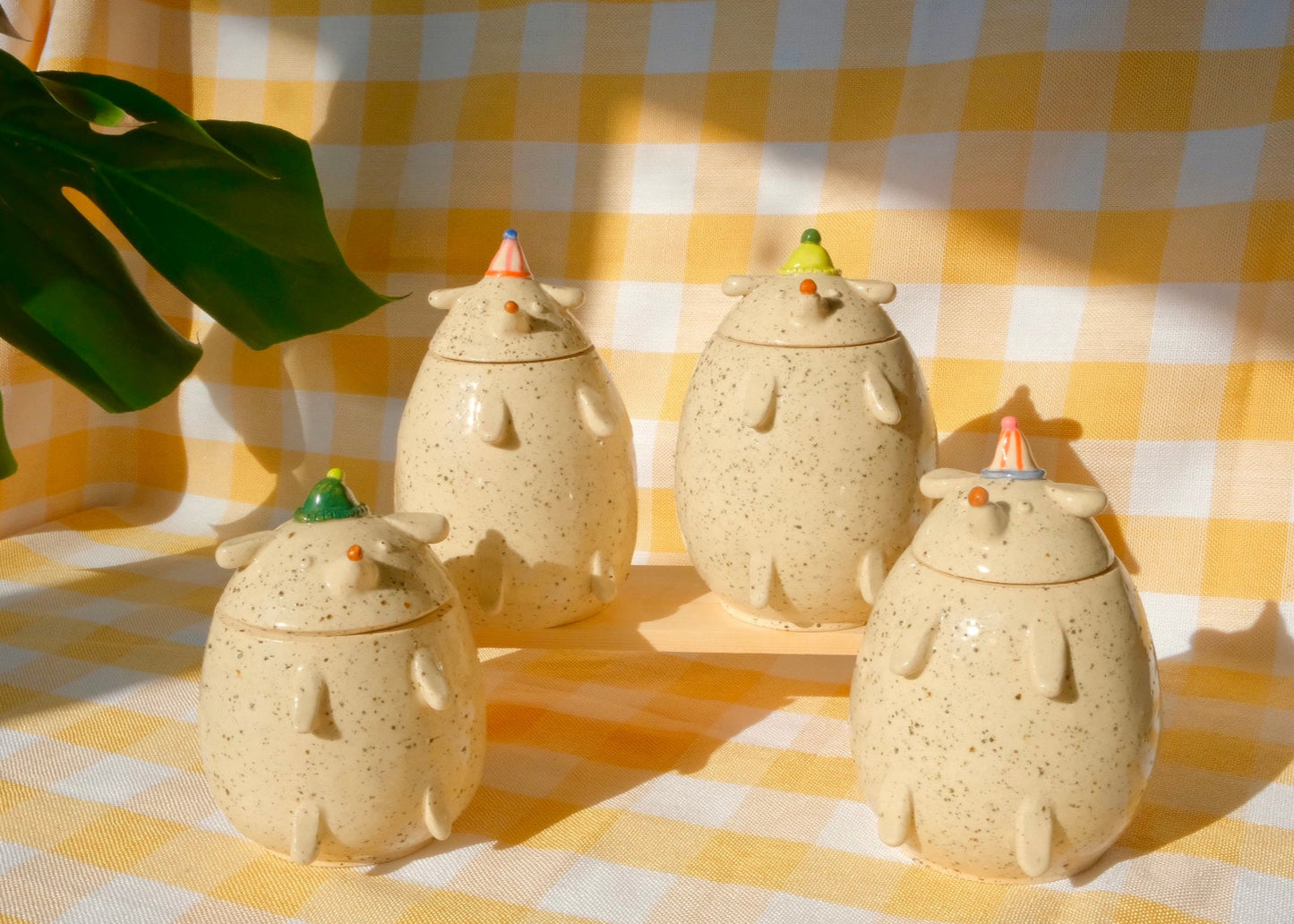 White Speckled Dog Jar