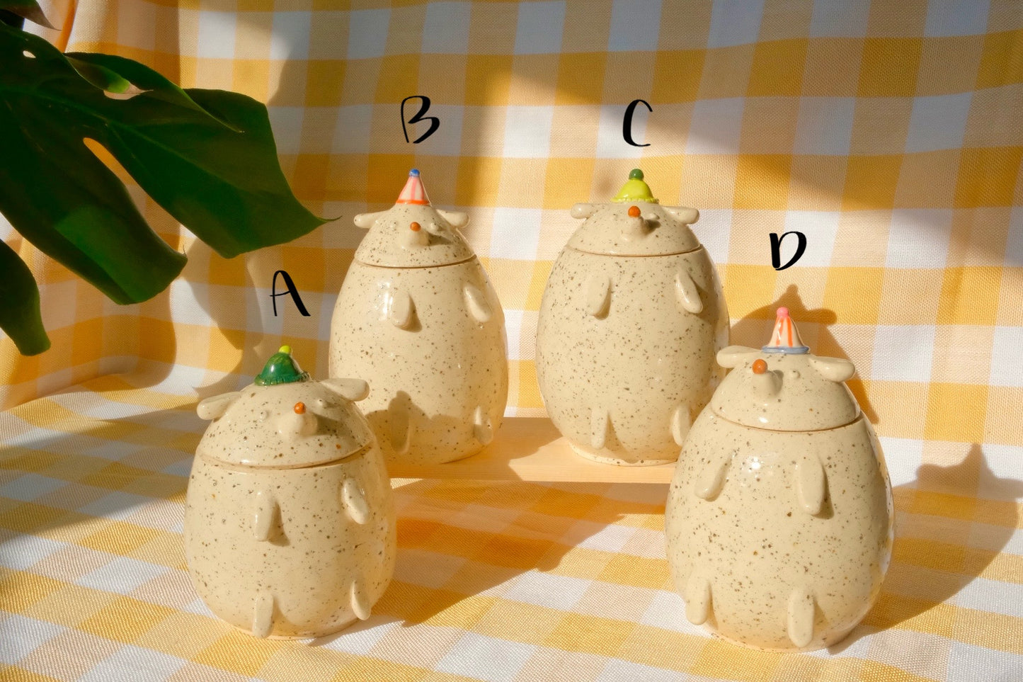 White Speckled Dog Jar