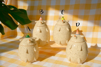 White Speckled Dog Jar