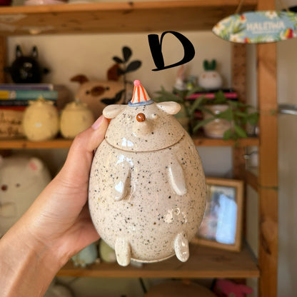 White Speckled Dog Jar